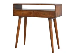 Mesa consola curvada de castaño