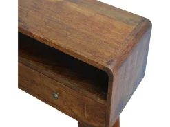 Mesa consola curvada de castaño