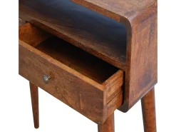 Mesa consola curvada de castaño