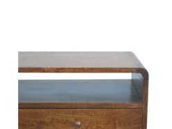Mesa consola curvada de castaño
