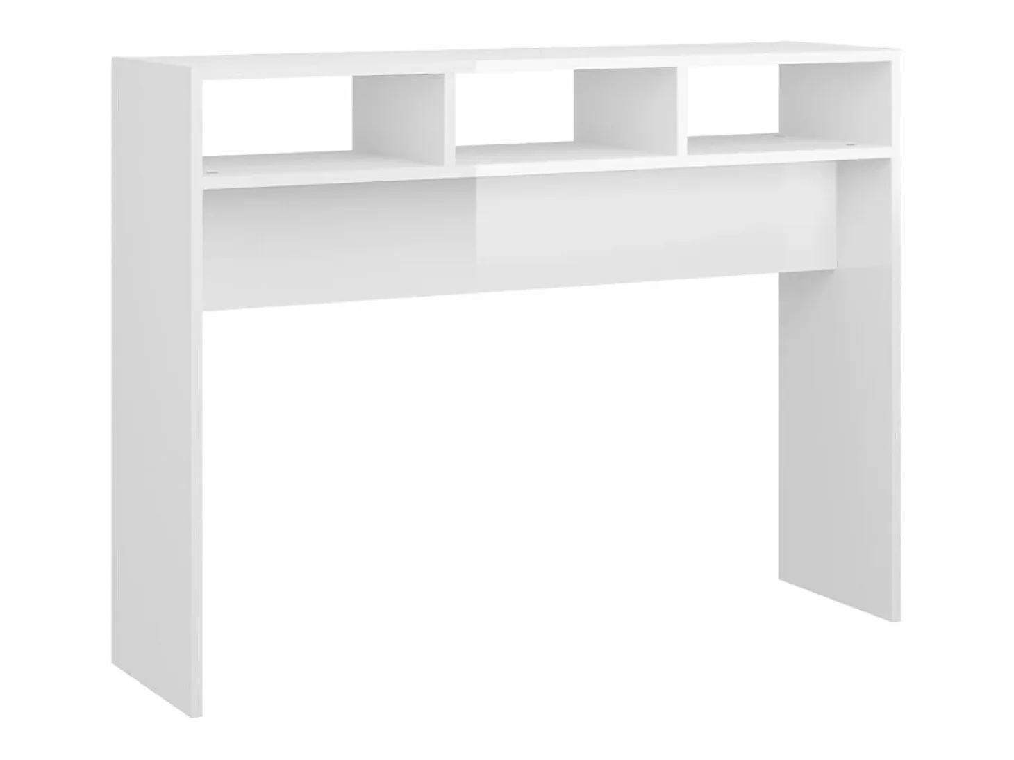 Mesa consola de aglomerado blanco brillante 105x30x80 cm