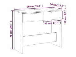 Mesa consola de hormigón gris 90x36x75 cm Madera de ingeniería