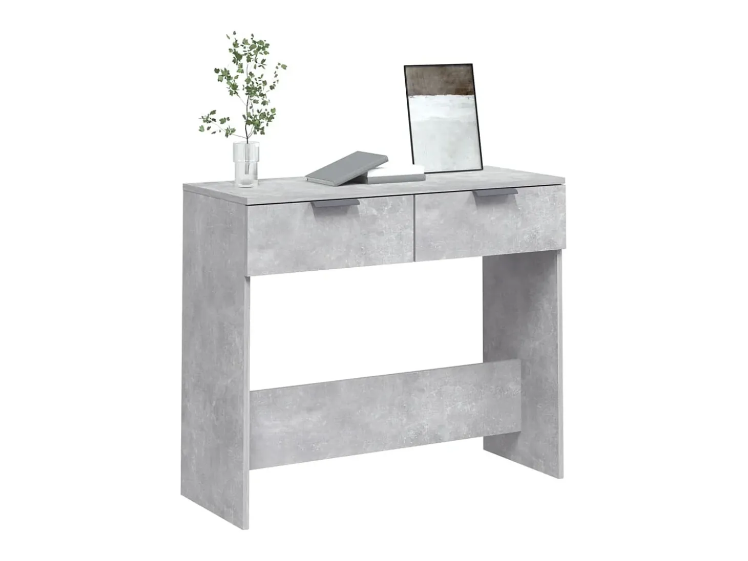 Mesa consola de hormigón gris 90x36x75 cm Madera de ingeniería
