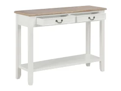 Mesa consola de madera blanco 110x35x80 cm ES567826