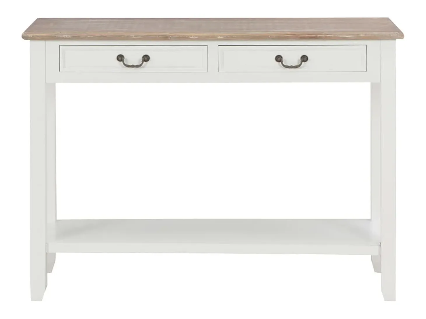 Mesa consola de madera blanco 110x35x80 cm