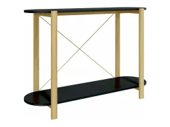 Mesa consola de madera contrachapada negro 110x38x75 cm