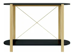 Mesa consola de madera contrachapada negro 110x38x75 cm