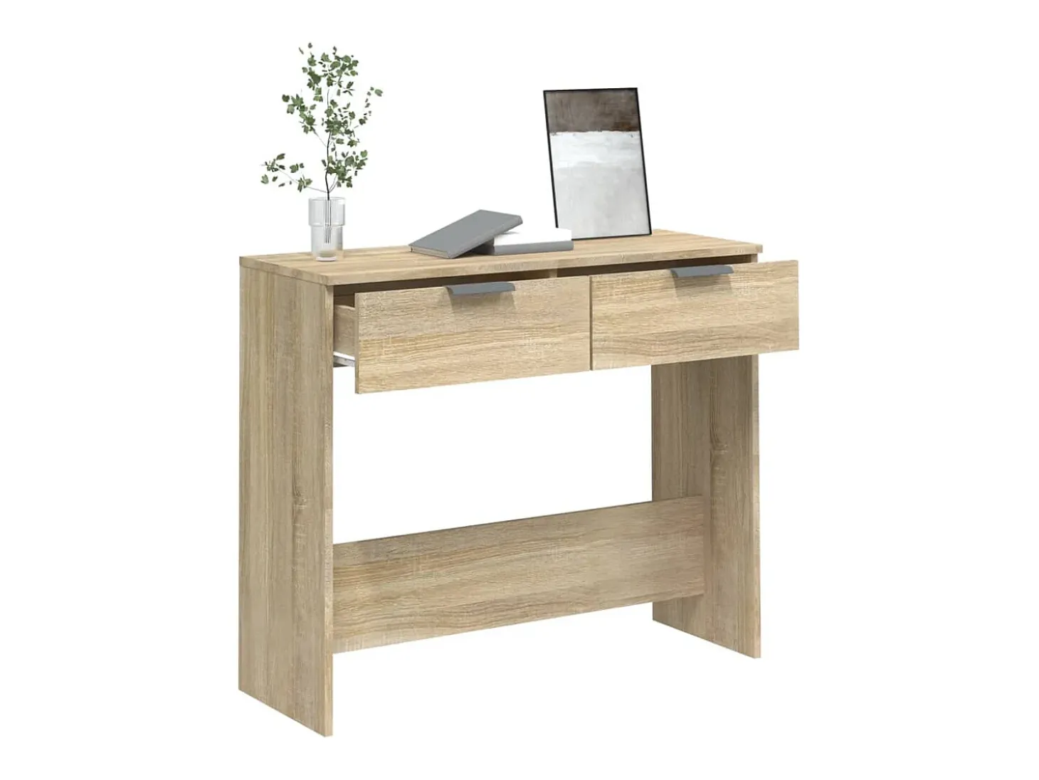 Mesa consola de madera contrachapada roble Sonoma 90x36x75 cm ES436721