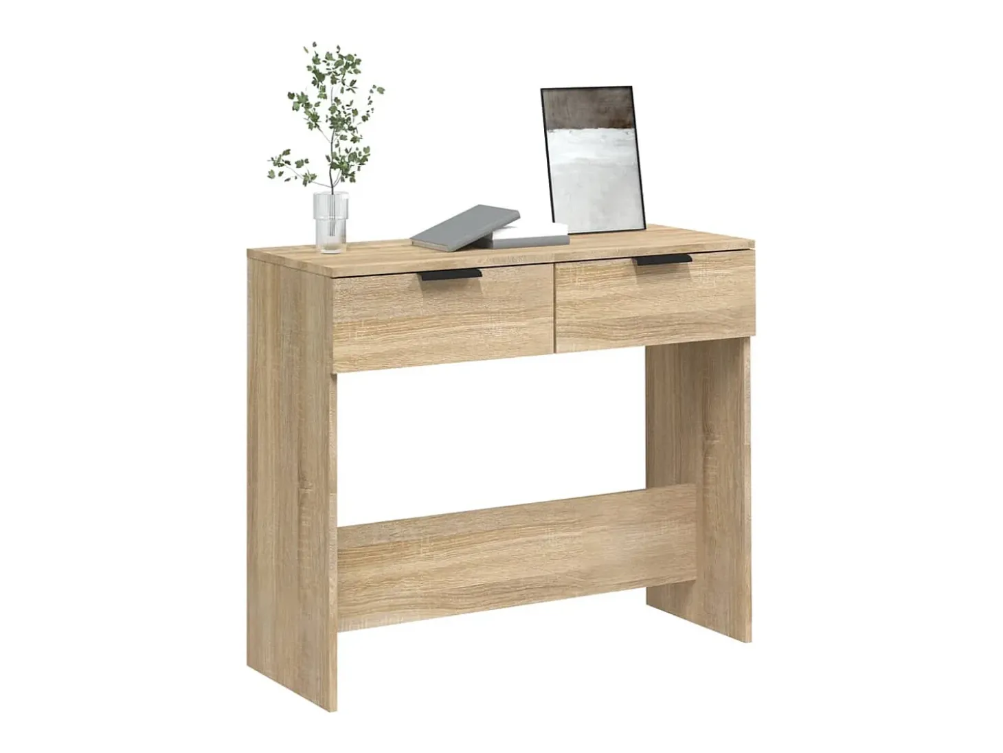 Mesa consola de madera contrachapada roble Sonoma 90x36x75 cm ES436721