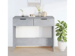 Mesa consola de madera contrachapada gris hormigón 90x36x75 cm