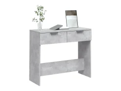 Mesa consola de madera contrachapada gris hormigón 90x36x75 cm