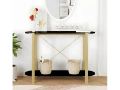 Mesa consola de madera contrachapada negro 110x38x75 cm ES283209