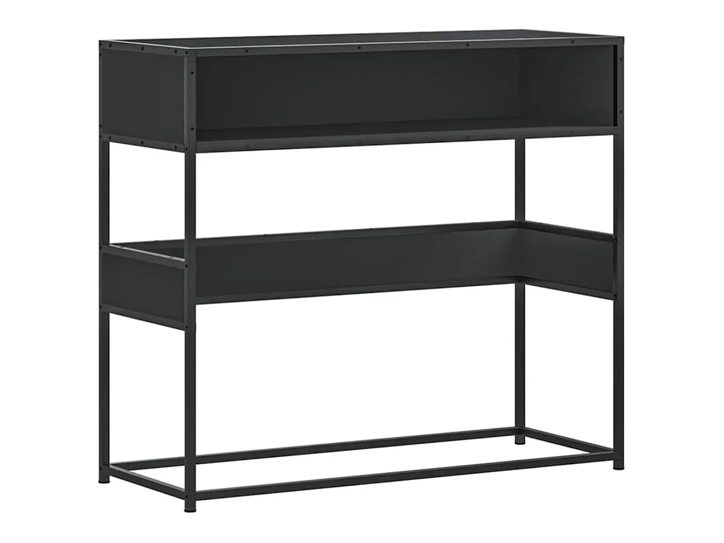 Mesa consola de madera contrachapada negro 90x35x80 cm