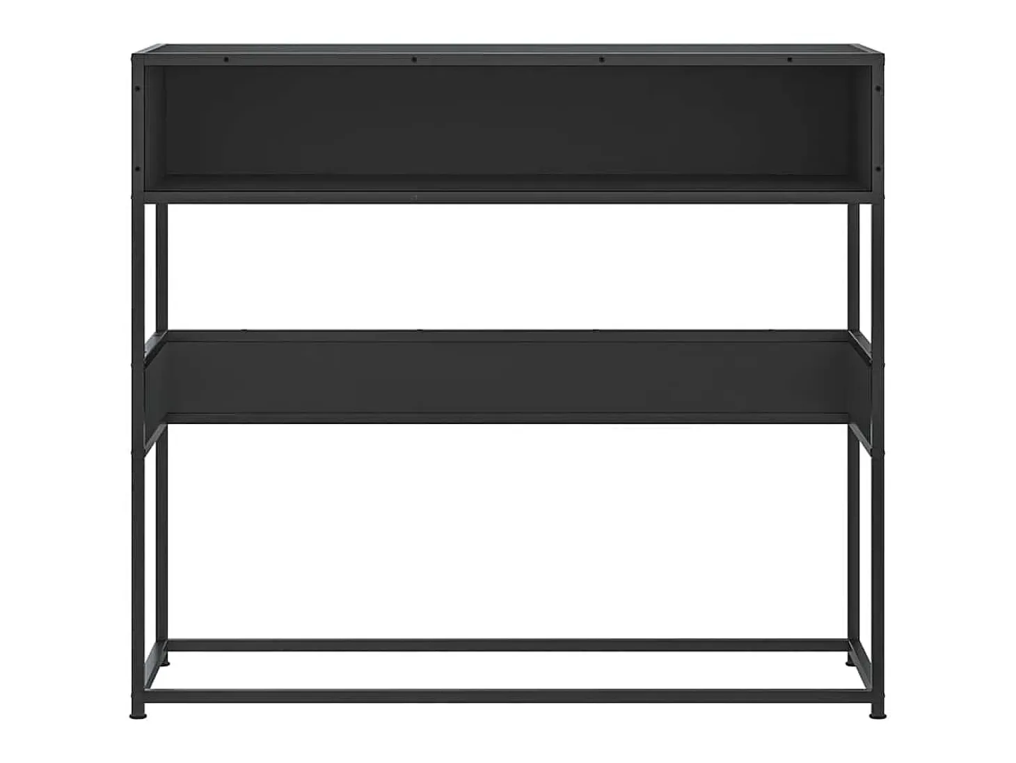 Mesa consola de madera contrachapada negro 90x35x80 cm