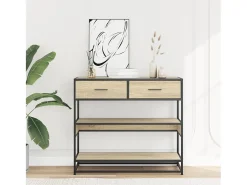 Mesa consola de madera de ingeniería roble Sonoma 90x35x80 cm