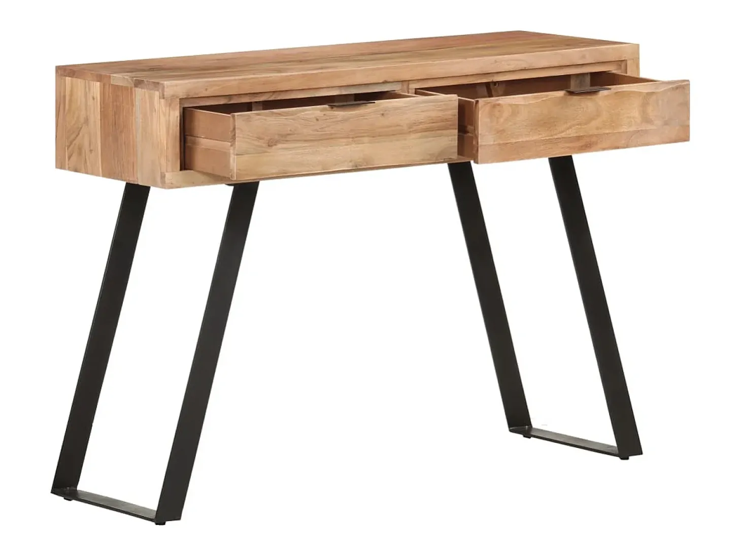 Mesa consola de madera de acacia bordes naturales 100x35x76 cm ES501853
