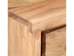 Mesa consola de madera de acacia bordes naturales 100x35x76 cm ES501853