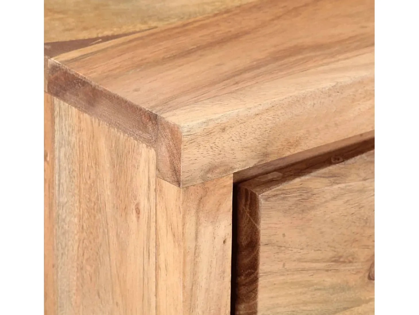 Mesa consola de madera de acacia bordes naturales 100x35x76 cm ES501853