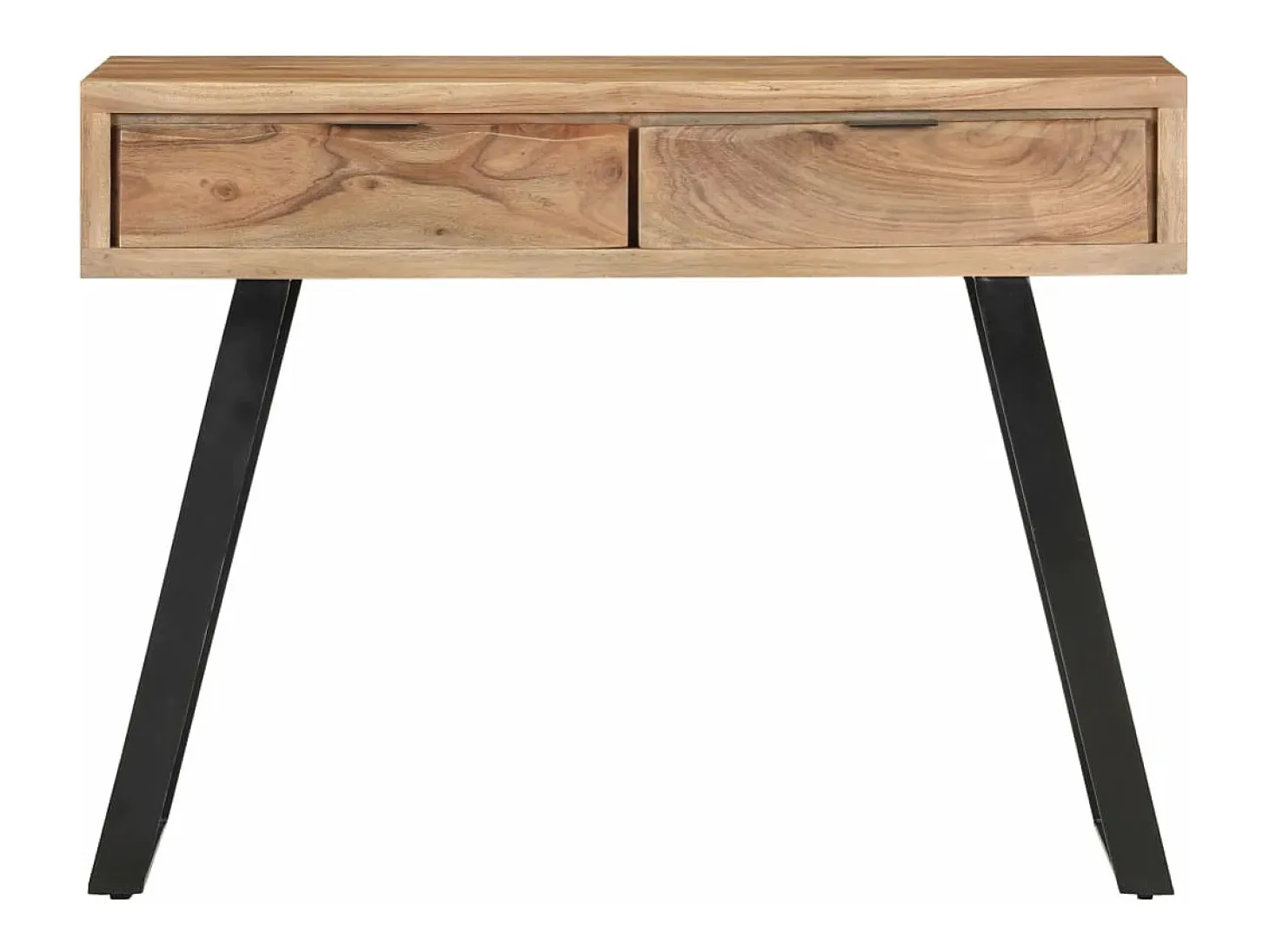 Mesa consola de madera de acacia bordes naturales 100x35x76 cm ES501853