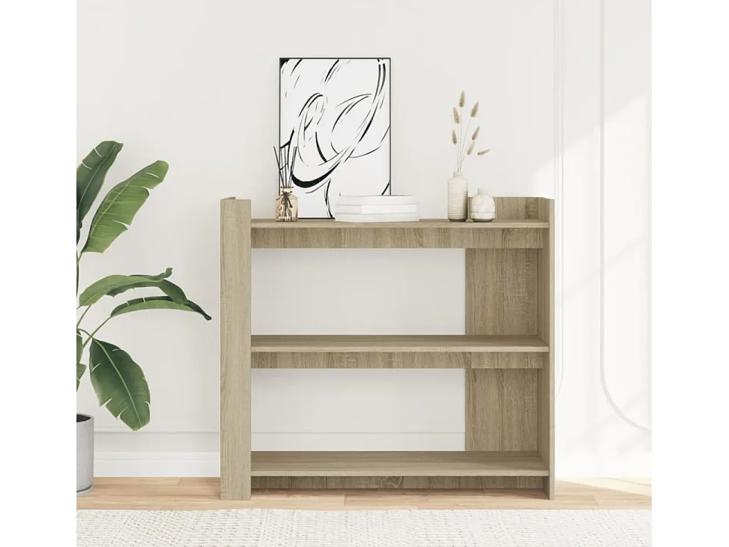 Mesa consola de madera de ingeniería roble Sonoma 100x35x90 cm