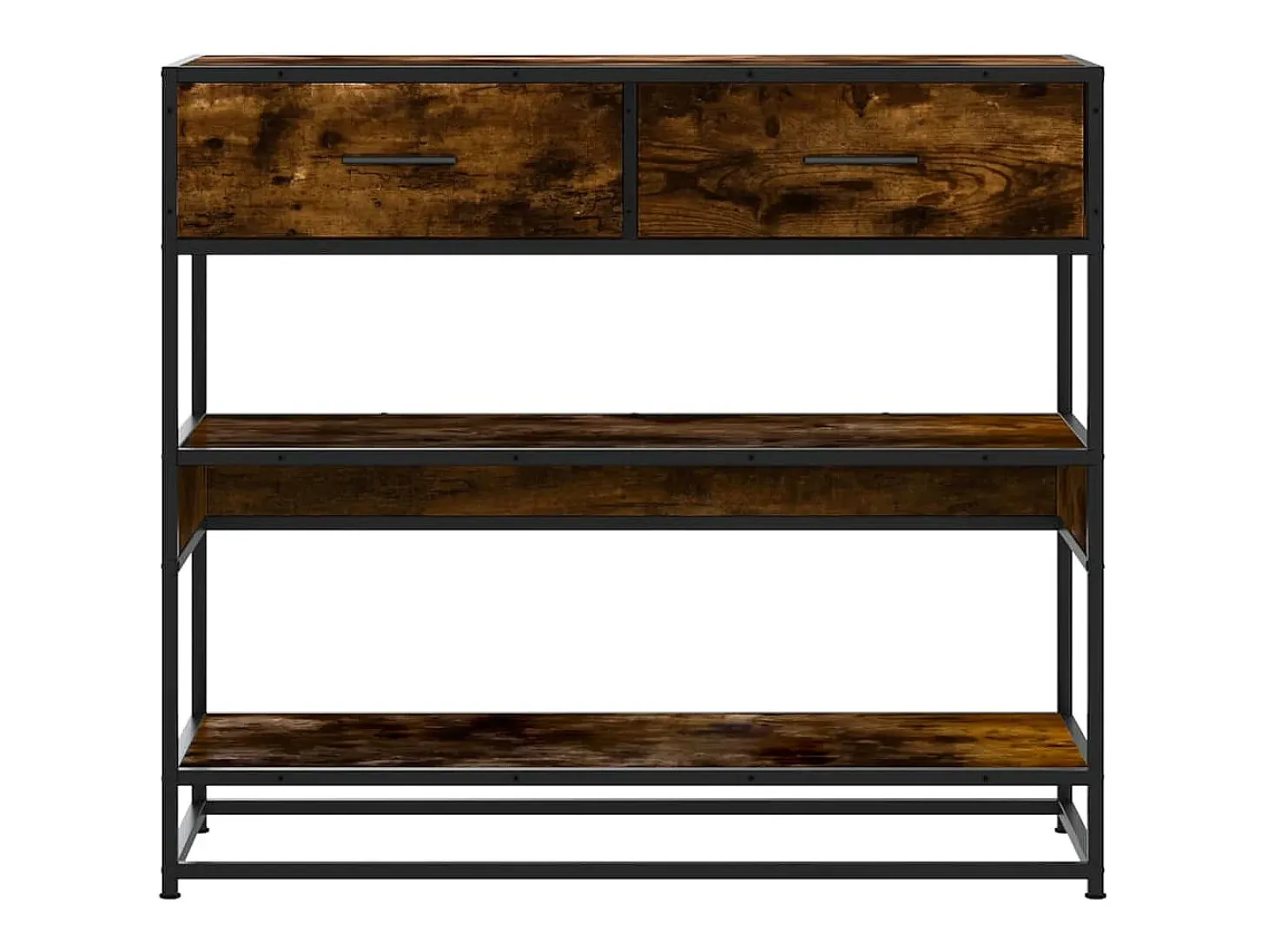 Mesa consola de madera de ingeniería roble ahumado 90x35x80 cm