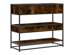 Mesa consola de madera de ingeniería roble ahumado 90x35x80 cm
