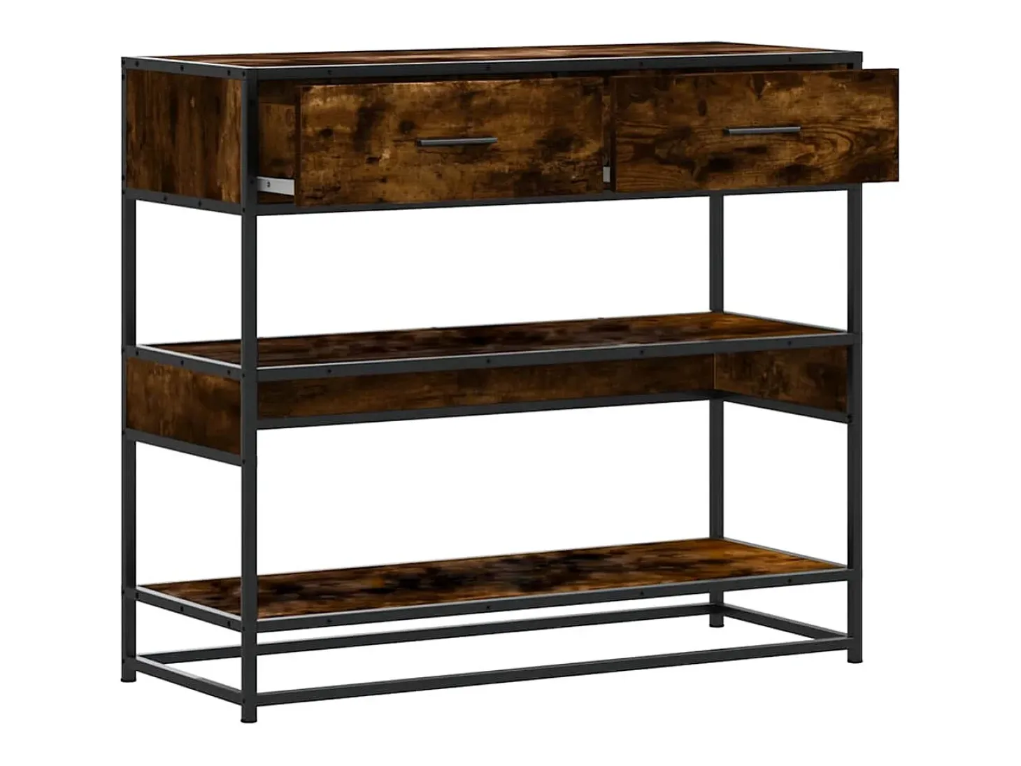 Mesa consola de madera de ingeniería roble ahumado 90x35x80 cm