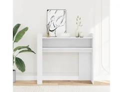 Mesa consola de madera de ingeniería blanca 100x35x90 cm