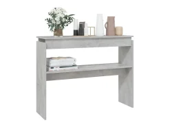 Mesa consola de madera de ingeniería gris hormigón 102x30x80 cm