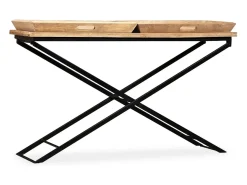 Mesa consola de madera de mango maciza 130x40x80 cm