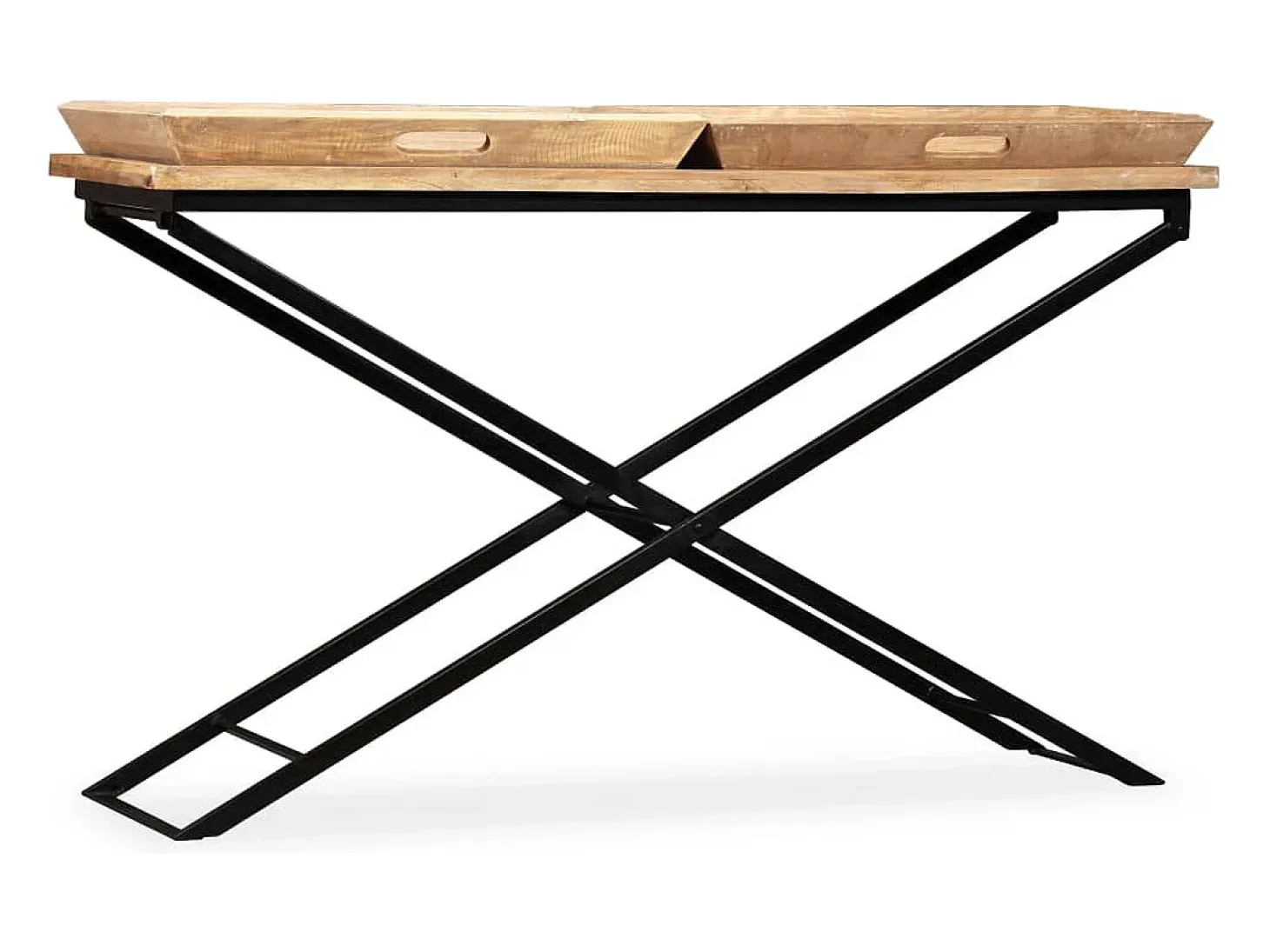 Mesa consola de madera de mango maciza 130x40x80 cm