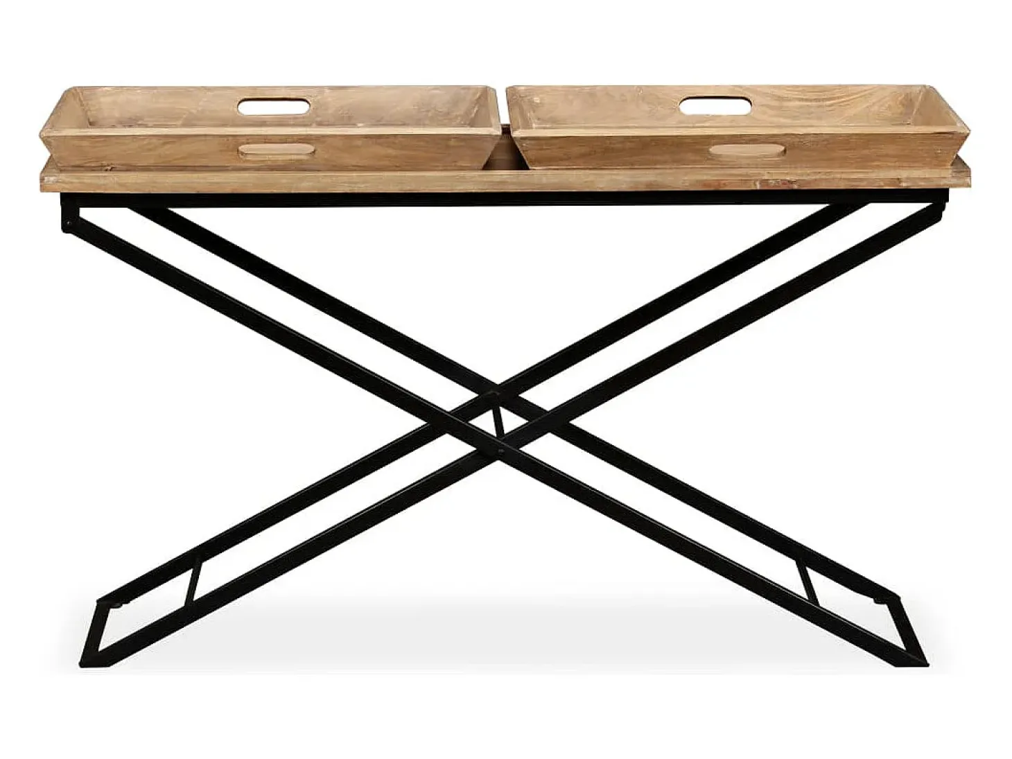 Mesa consola de madera de mango maciza 130x40x80 cm