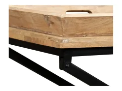 Mesa consola de madera de mango maciza 130x40x80 cm