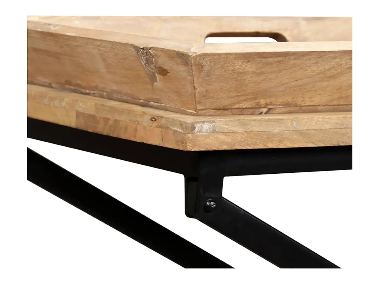 Mesa consola de madera de mango maciza 130x40x80 cm