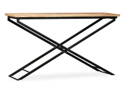 Mesa consola de madera de mango maciza 130x40x80 cm