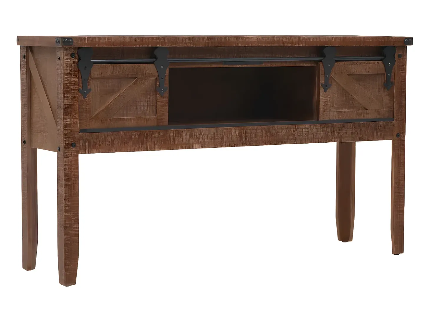 Mesa consola de madera de abeto maciza marrón 131x35,5x75 cm ES662751