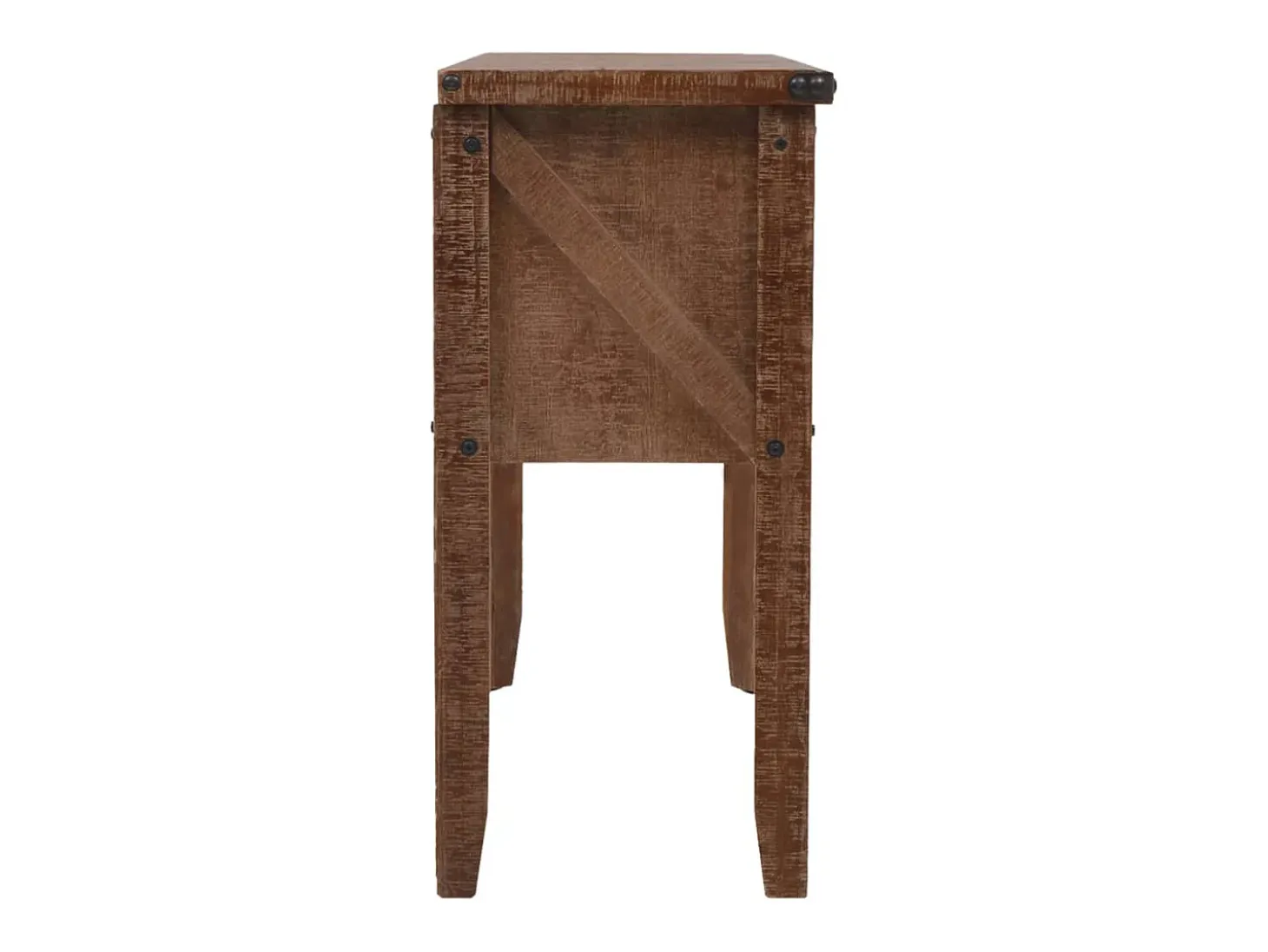Mesa consola de madera de abeto maciza marrón 131x35,5x75 cm ES662751