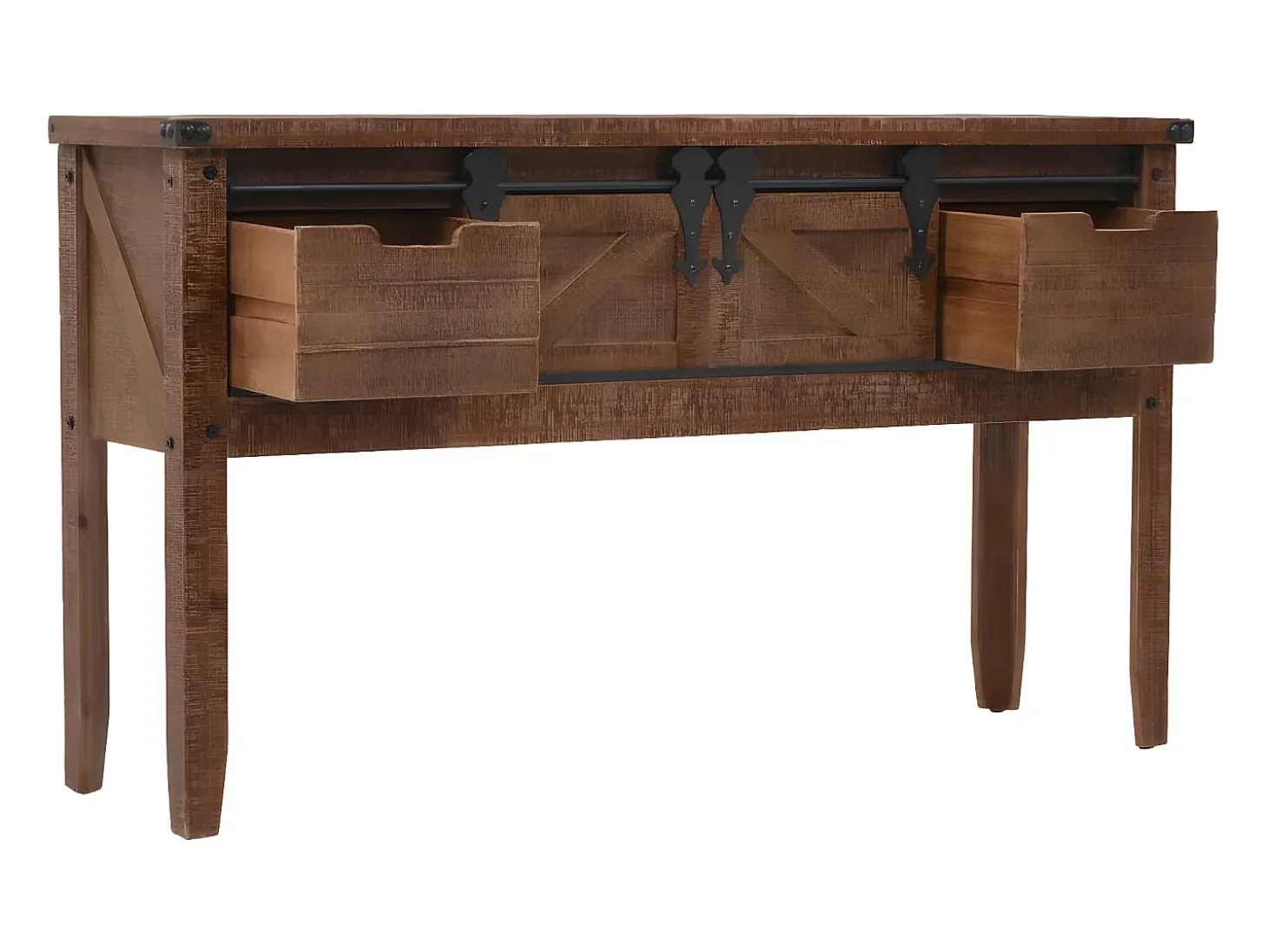 Mesa consola de madera de abeto maciza marrón 131x35,5x75 cm ES662751