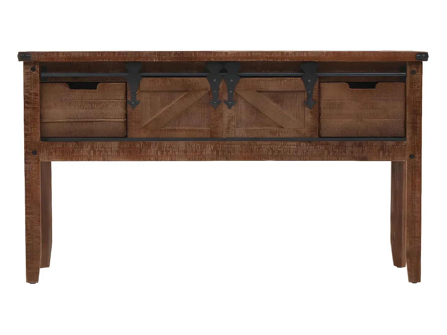 Mesa consola de madera de abeto maciza marrón 131x35,5x75 cm ES662751