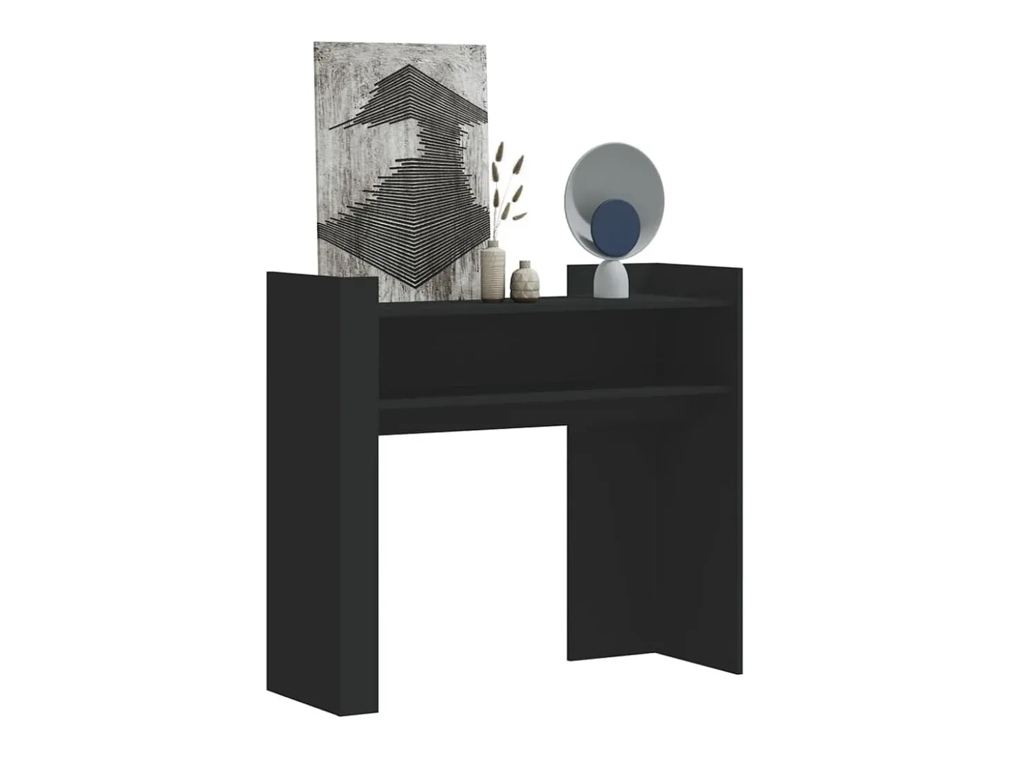 Mesa consola de madera de ingeniería negra 100x35x90 cm ES370743