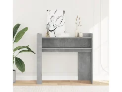 Mesa consola de madera de ingeniería gris hormigón 100x35x90 cm ES878607