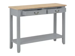 Mesa consola de madera gris 110x35x80 cm