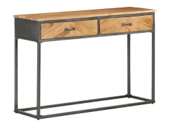 Mesa consola de madera maciza de acacia 110x35x75 cm
