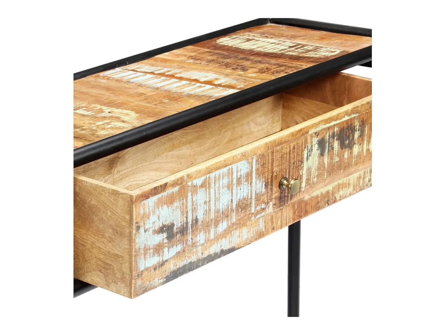 Mesa consola de madera maciza reciclada 118x30x75 cm