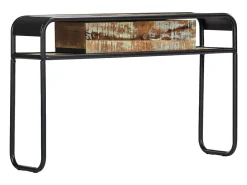 Mesa consola de madera maciza reciclada 118x30x75 cm