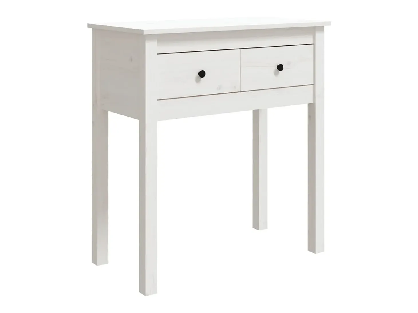 Mesa consola de madera maciza de pino blanco 70x35x75 cm ES574233