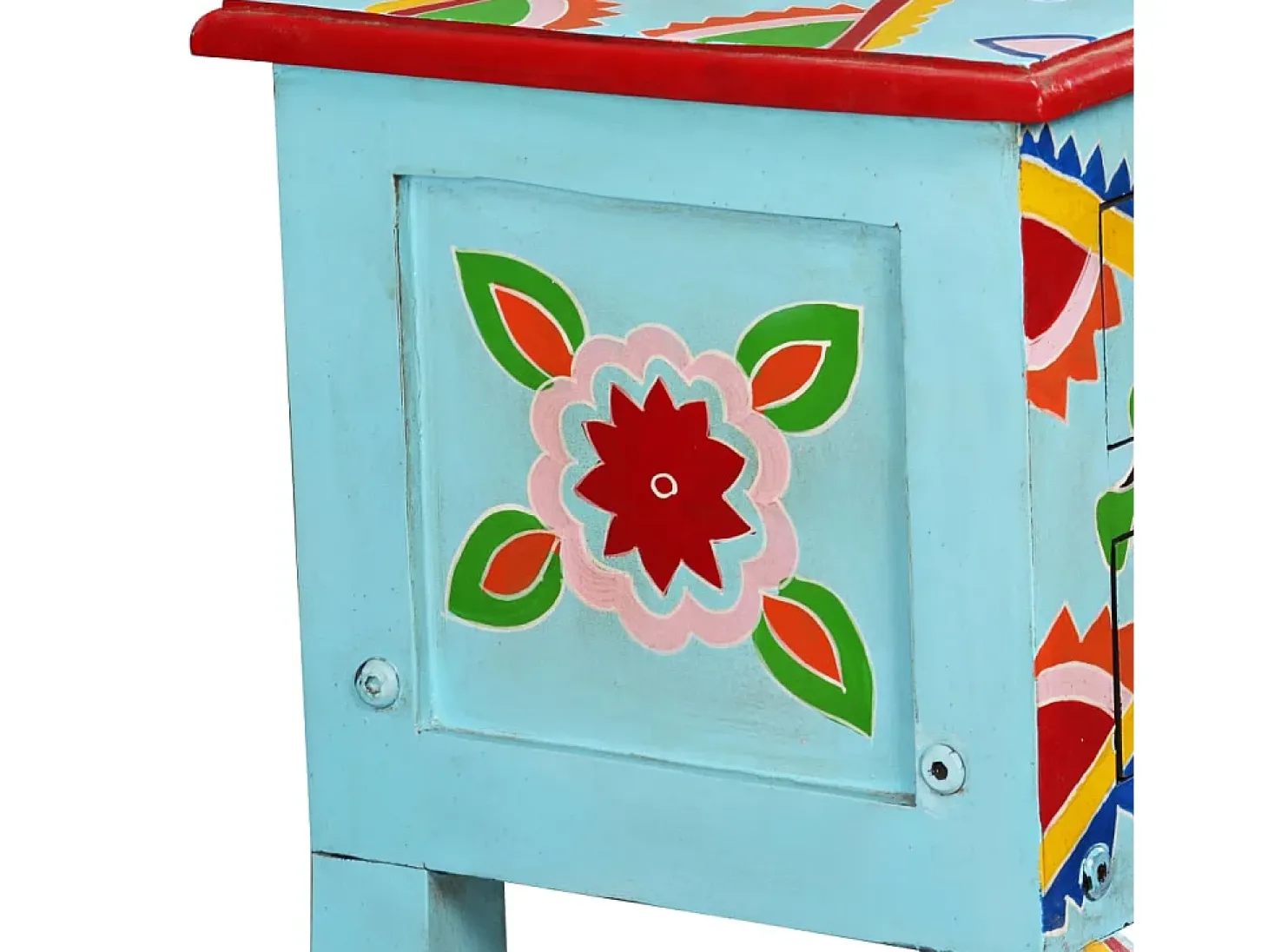 Mesa consola de madera maciza de mango azul pintada a mano ES746991