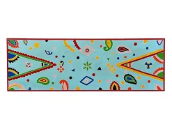 Mesa consola de madera maciza de mango azul pintada a mano ES746991