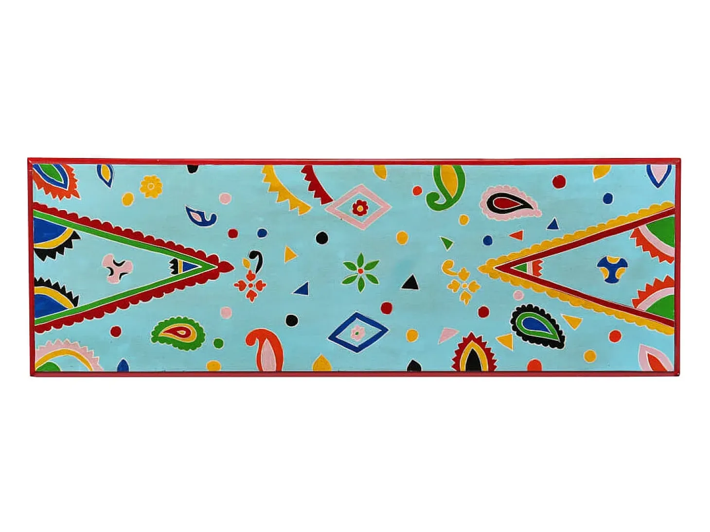 Mesa consola de madera maciza de mango azul pintada a mano ES746991