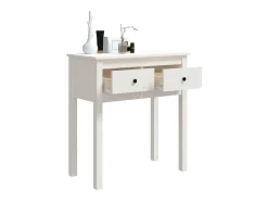 Mesa consola de madera maciza de pino blanco 70x35x75 cm